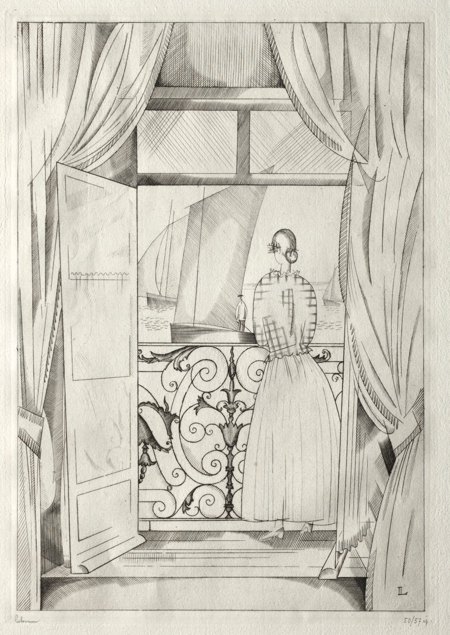 The Balcony over the Sea by Jean Emile Laboureur