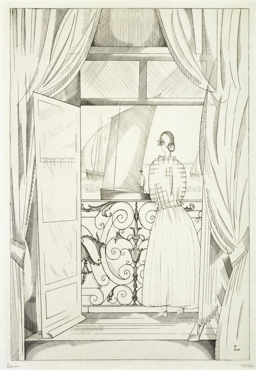 The Balcony over the Sea by Jean Emile Laboureur