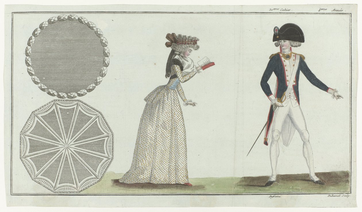 The First Fashion Magazine by Jean Florent (after) Defraine