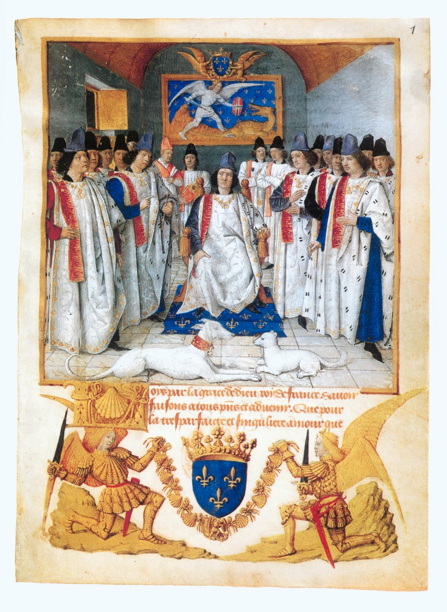 King Louis XI Presides a Chapter Meeting by Jean Fouquet