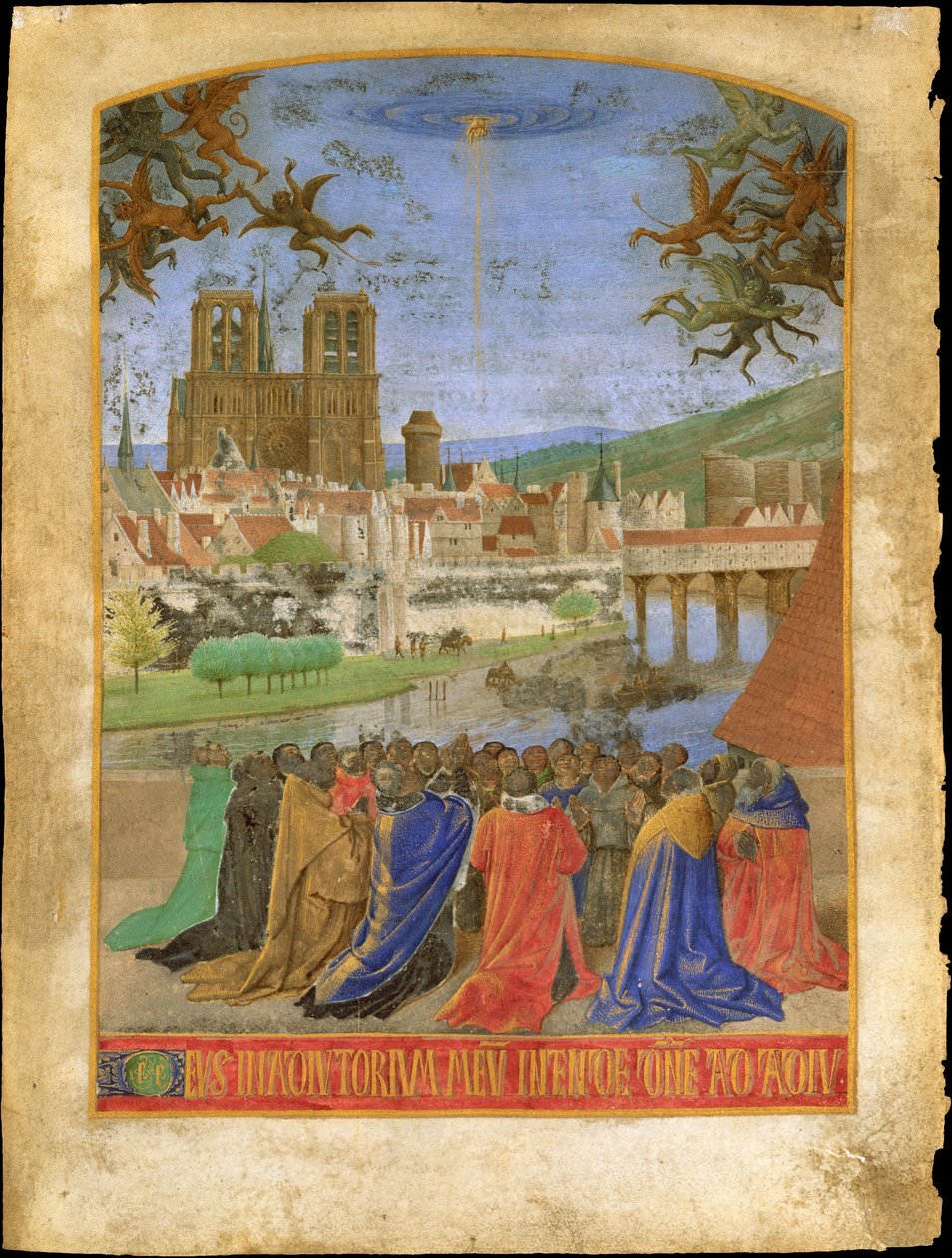 The Right Hand of God Protecting the Faithful against the Demons, ca. 1452-1460 by Jean Fouquet