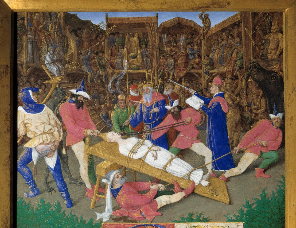The Votes of the Saints. Martyrdom of Saint Apolline. Detail of a miniature by Jean Fouquet