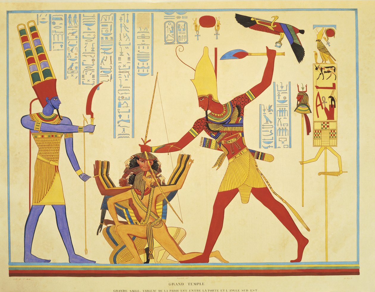 Reproduction of frescoes in Abu Simbel temple by J. F. Champollion