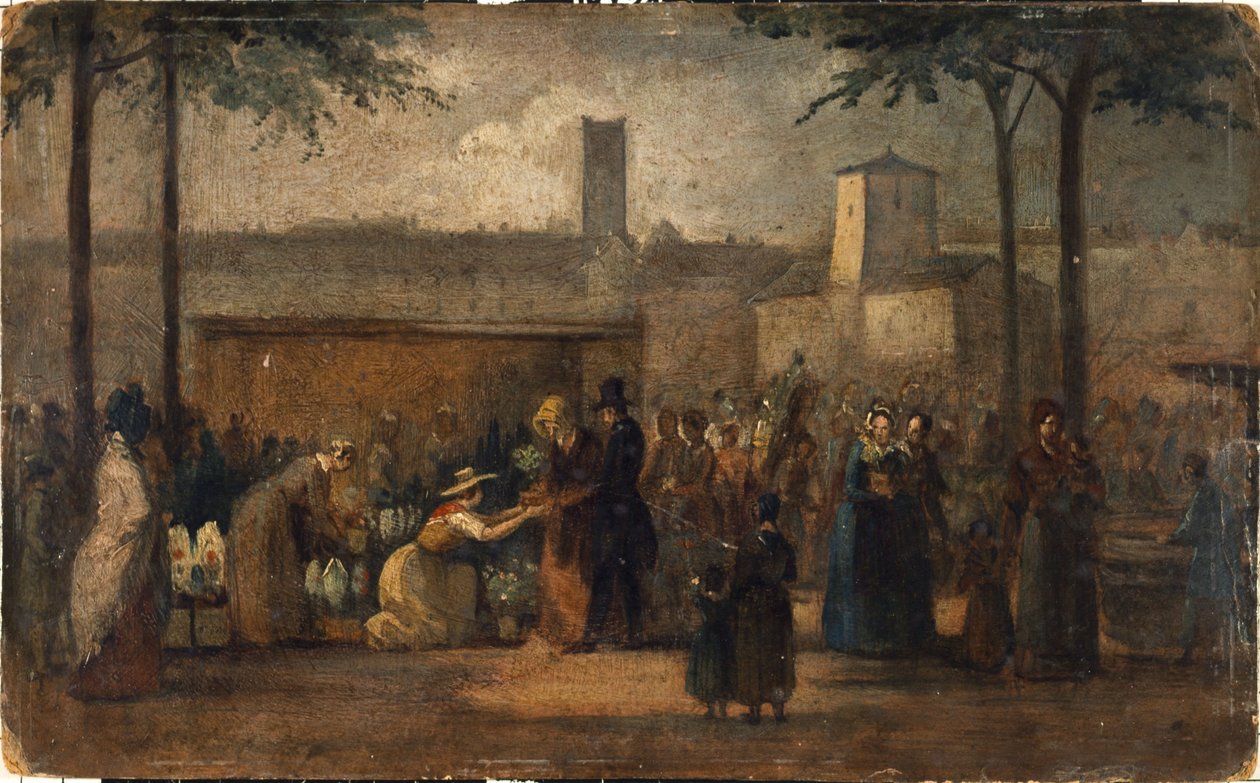 The Flower Market, ca. 1839 by Jean Francois Demay