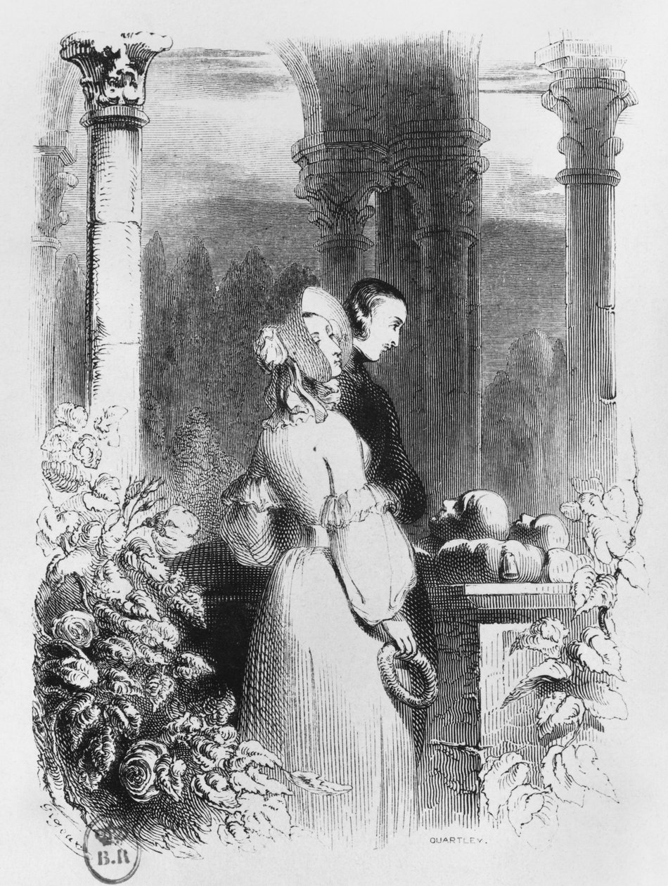 Visiting the tomb of Heloise and Abelard, illustration from 