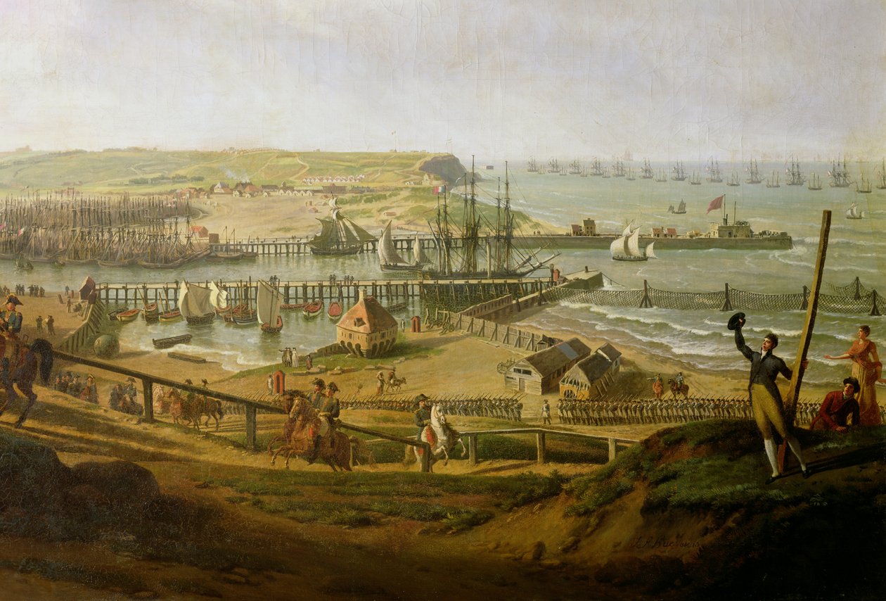 Napoleon Visiting the Camp at Boulogne in July 1804 (detail) by Jean Francois Hue