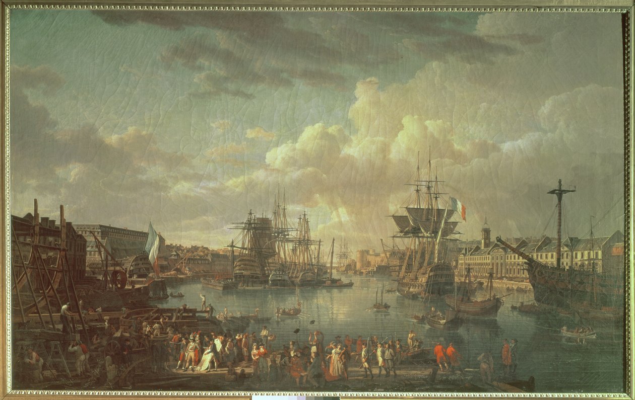 View of the Port at Brest by Jean Francois Hue