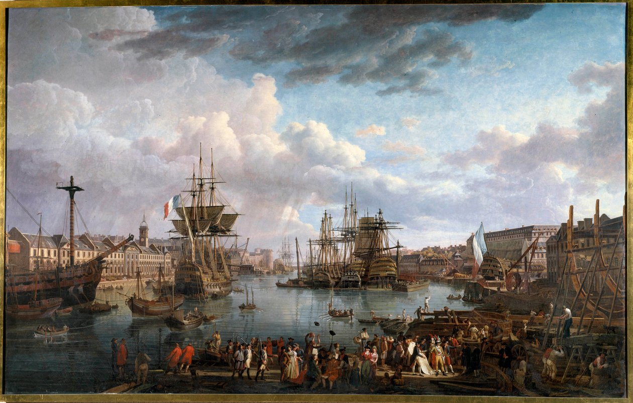 View of the Port of Brest in the 18th Century by Jean Francois Hue