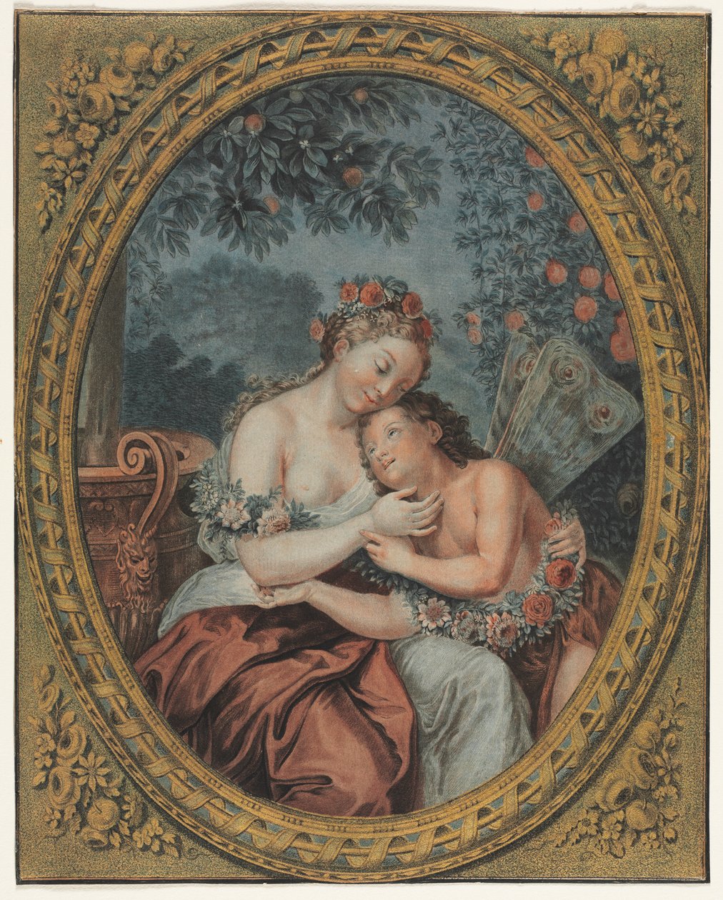 Zephyre and Flore by Jean-Francois Janinet