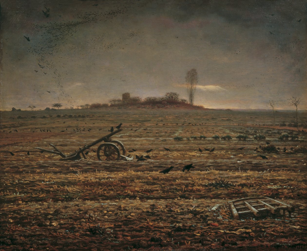 The Plain of Chailly with Harrow and Plow by Jean Francois Millet
