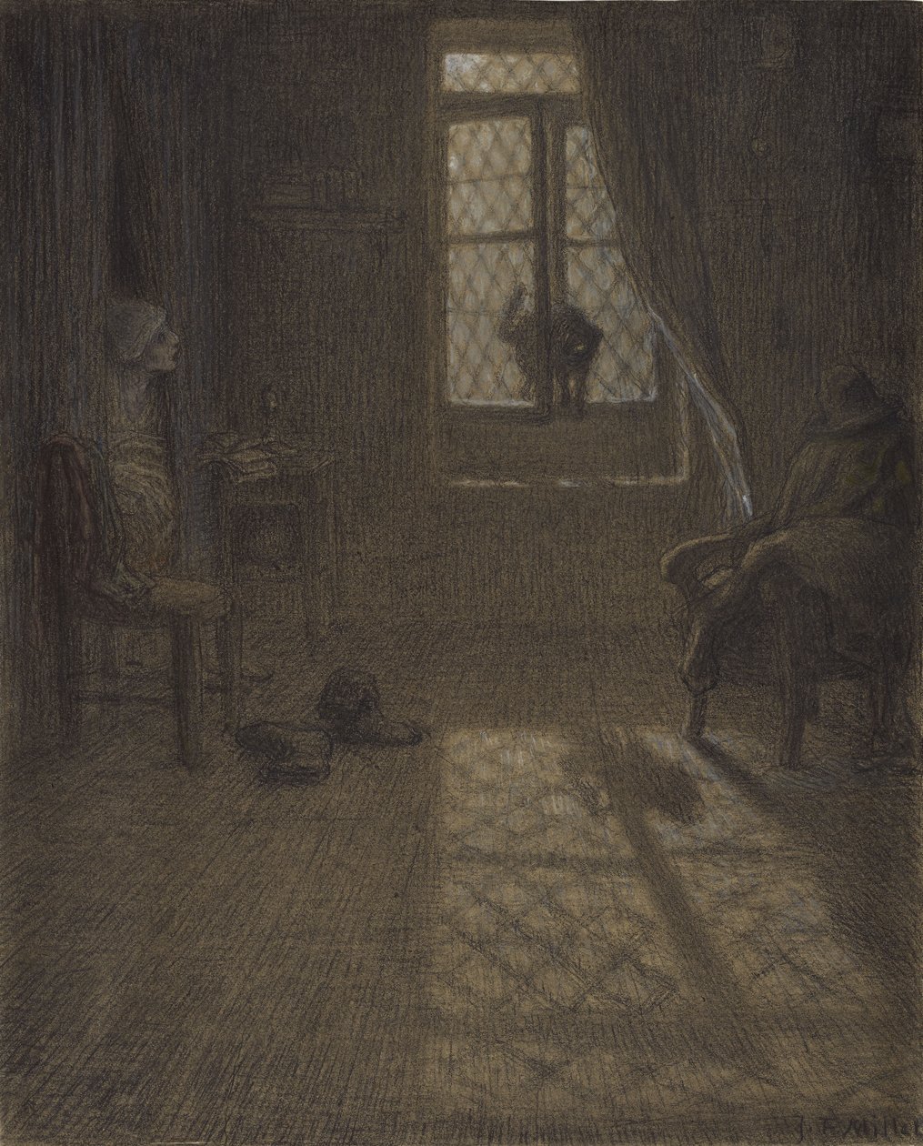 The Cat at the Window by Jean Francois Millet