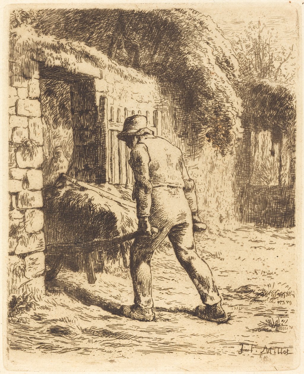 Man with Wheelbarrow by Jean Francois Millet