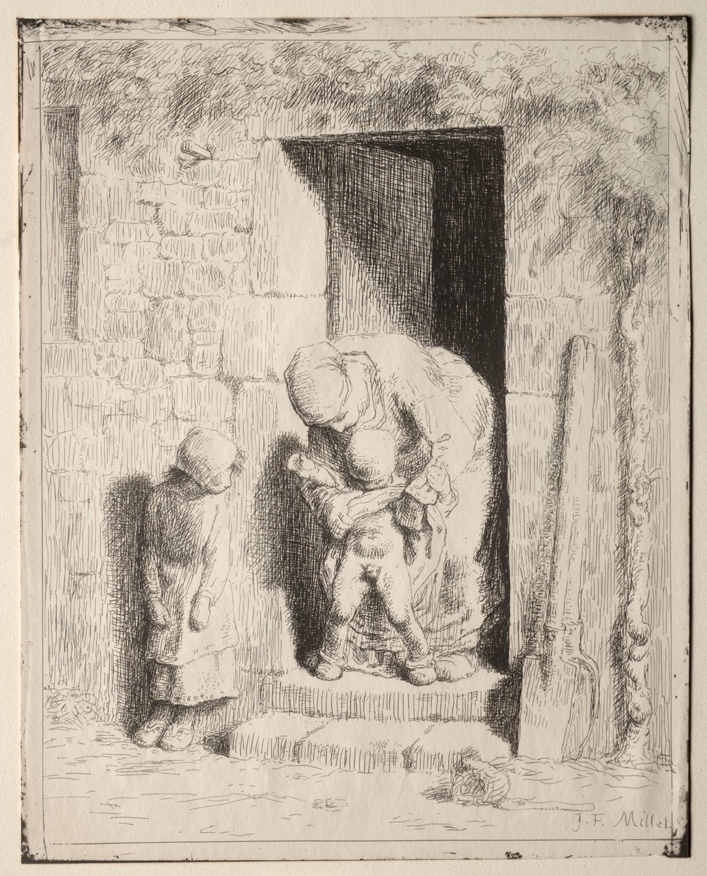 Maternal Precaution by Jean Francois Millet
