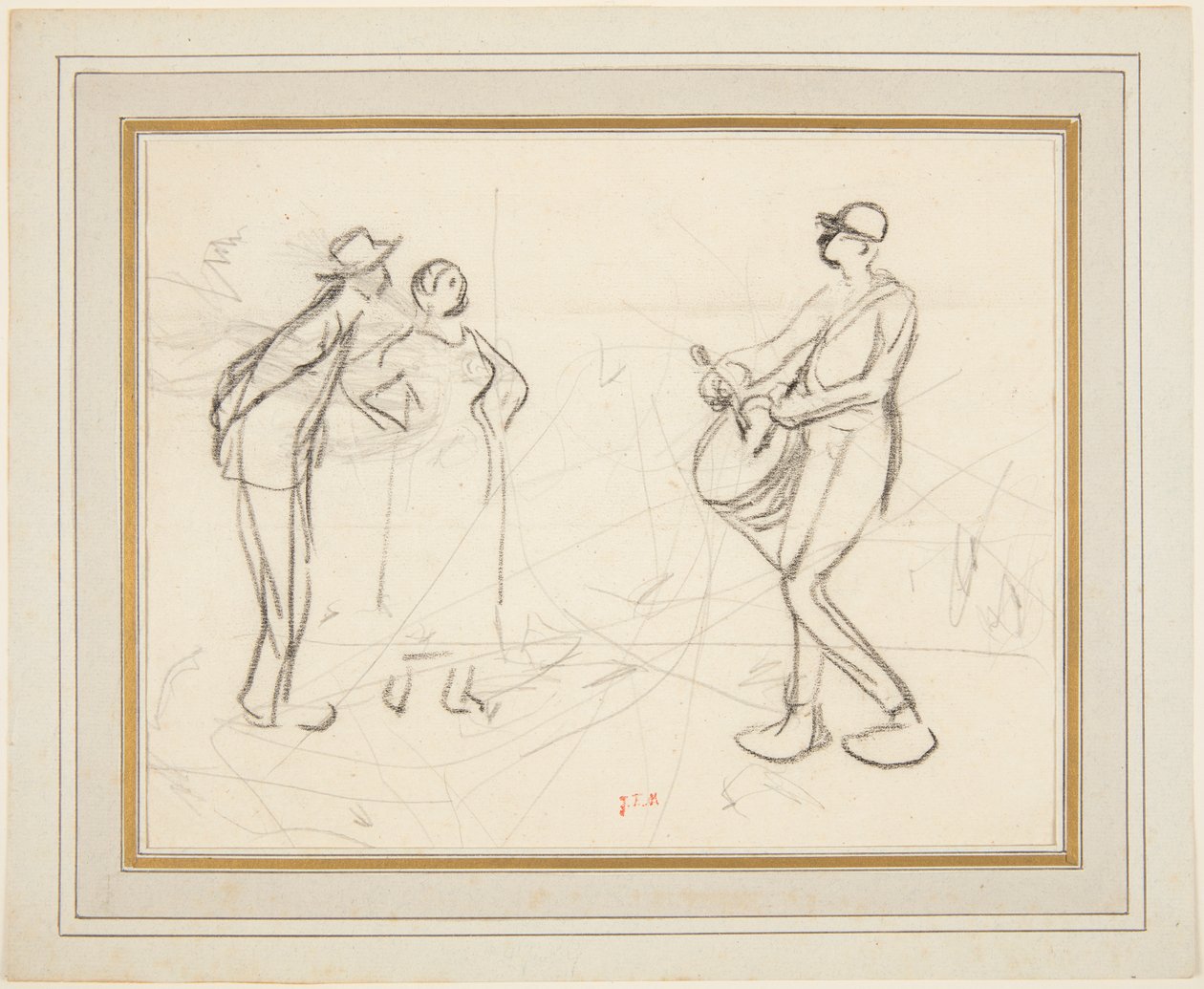 Three Figures by Jean Francois Millet