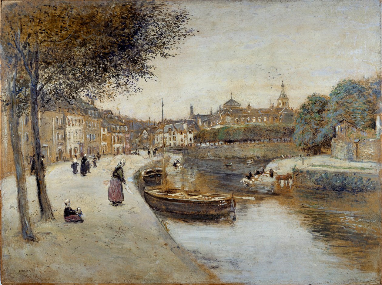 A Canal in Quimperle by Jean Francois Raffaelli