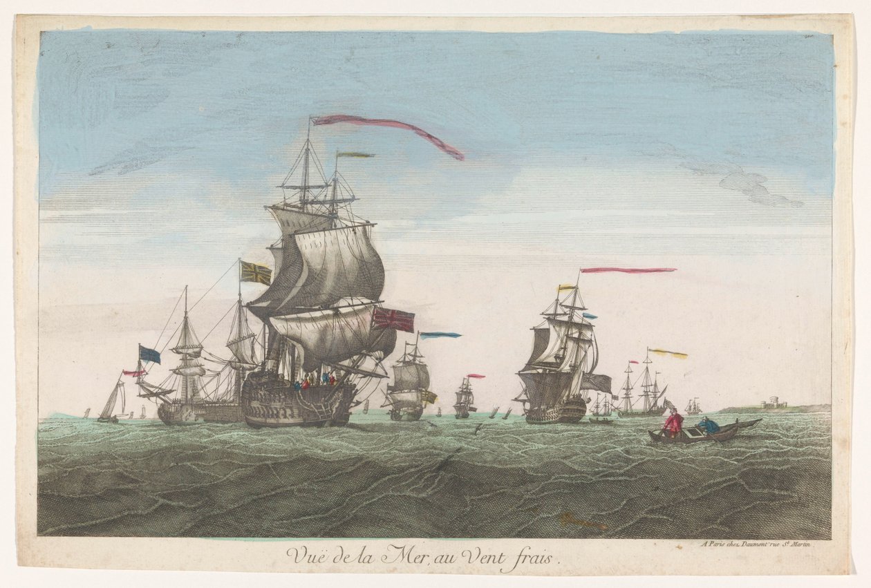 Seascape with Ships and Boats in the Wind by Jean François Daumont
