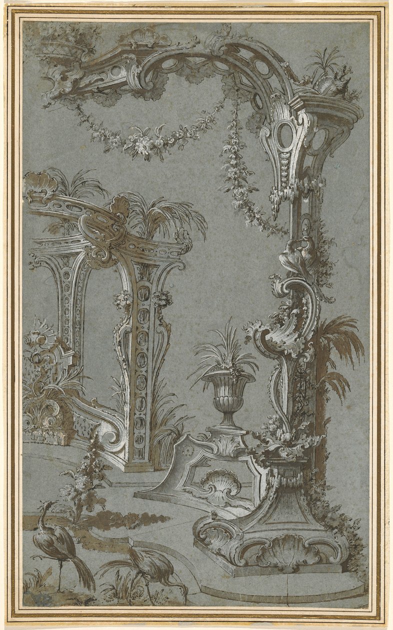 A Rococo Garden Trellis and Gazebo by Jean François de Cuvilliés I