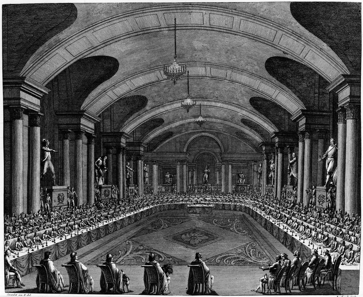 French Revolution: Inaugural session of the Institute in 1795 by Jean Girardet