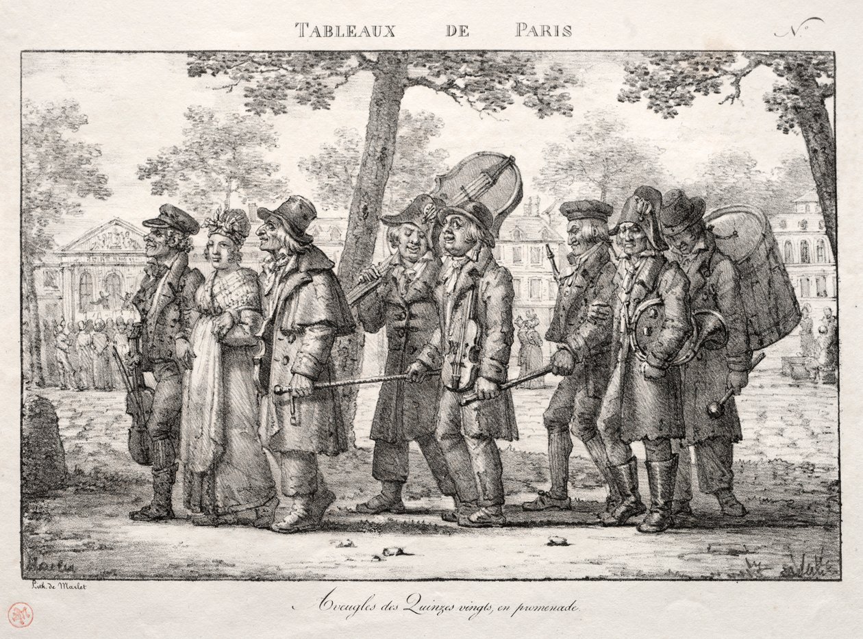 Scenes of Paris: Blind Men from the Quinze Vingts, Walking by Jean Henri Marlet