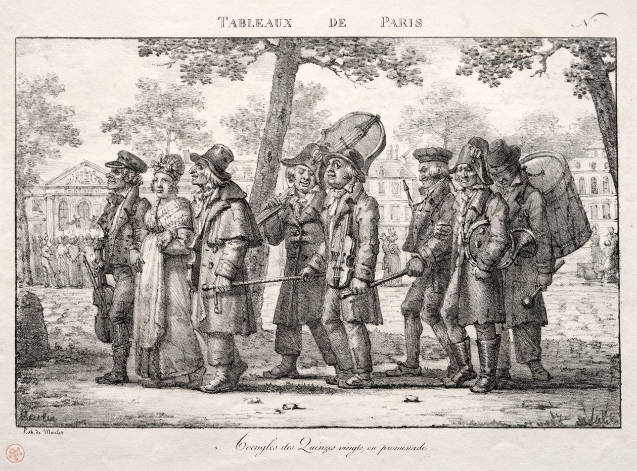 Scenes of Paris: Blind Men from the Quinze Vingts, Walking by Jean Henri Marlet