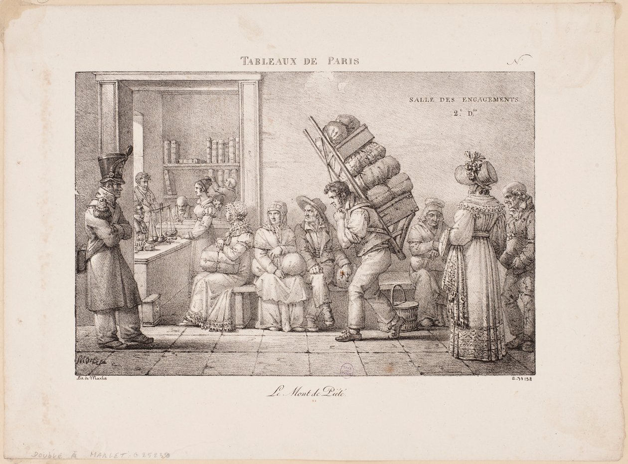 Scenes of Paris. The Pawnshop. by Jean Henri Marlet
