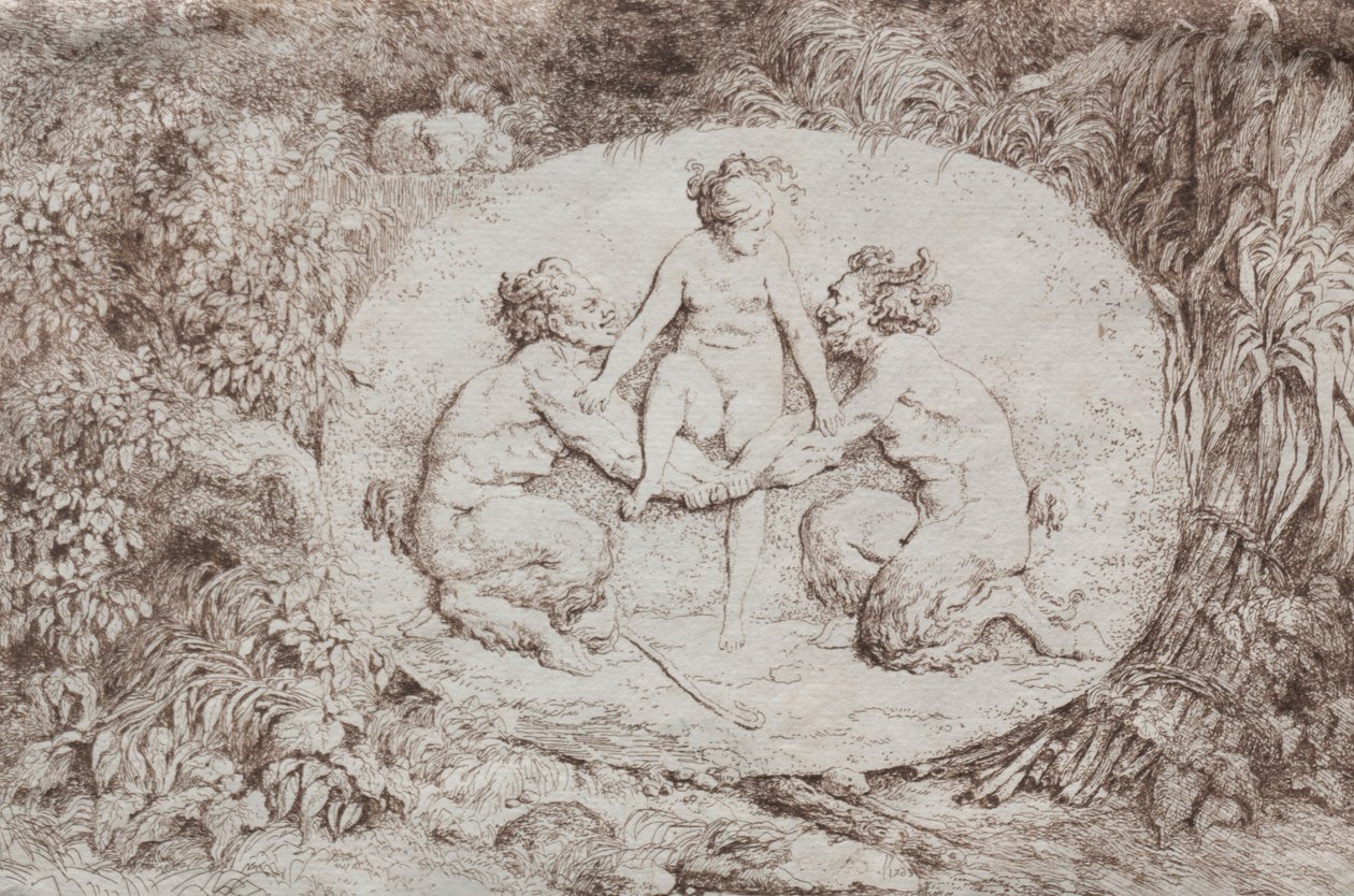 Bacchanales: Nymph Supported by Two Satyrs, 1763 by Jean Honore Fragonard