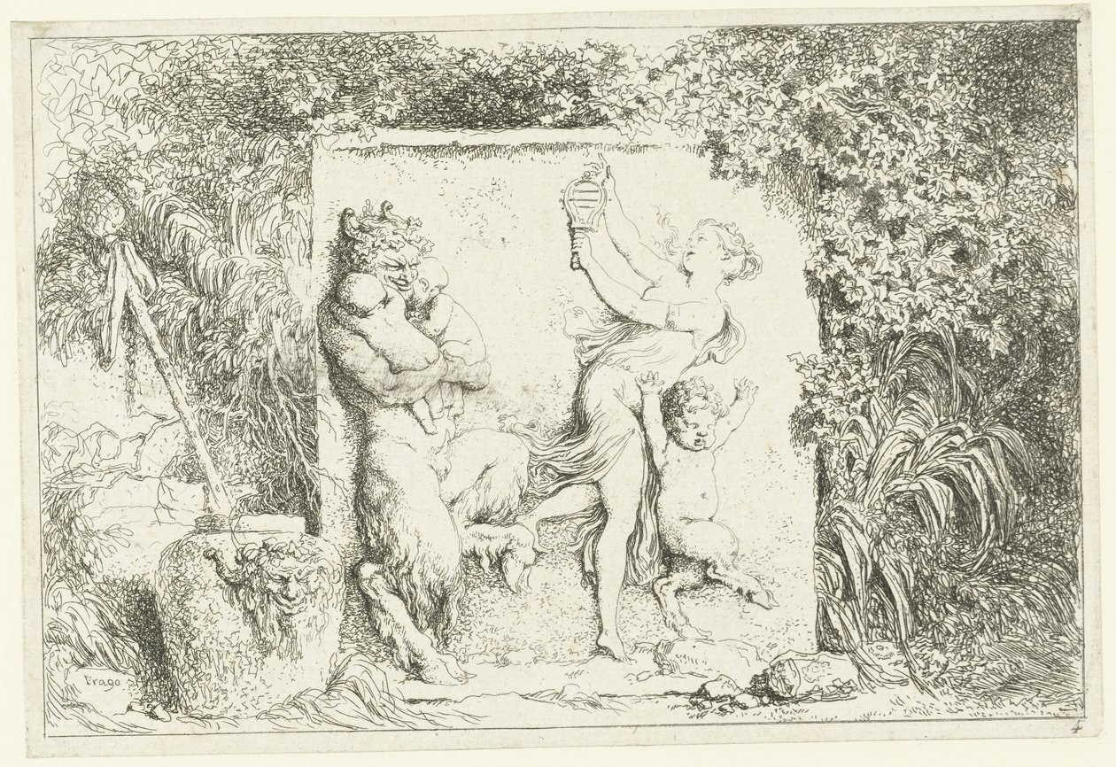 Dance of satyrs (series title: Bacchanals) by Jean Honore Fragonard