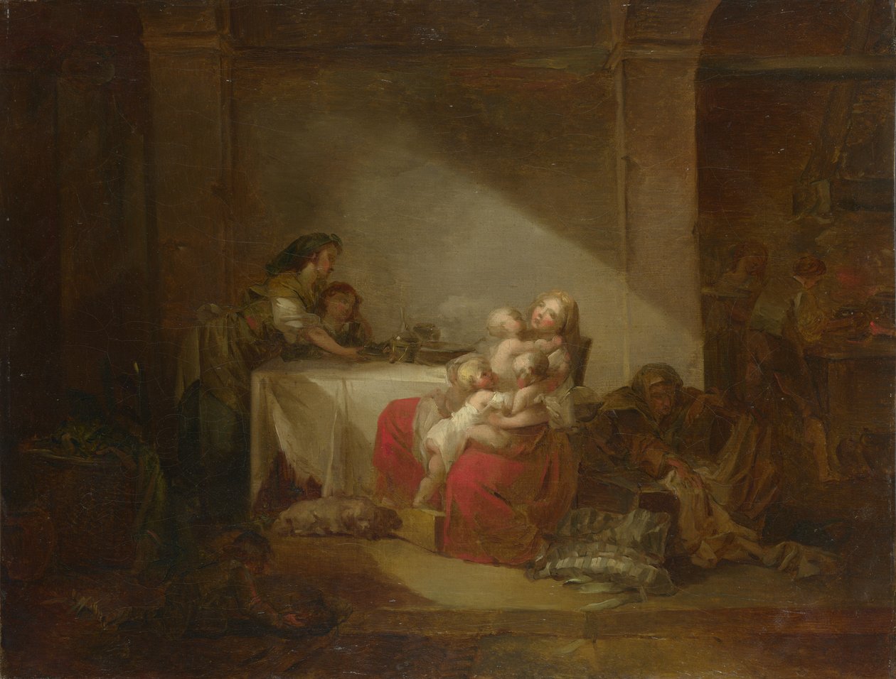 Interior Scene. The Happy Mother, Second Half of the 18th century by Jean Honore Fragonard