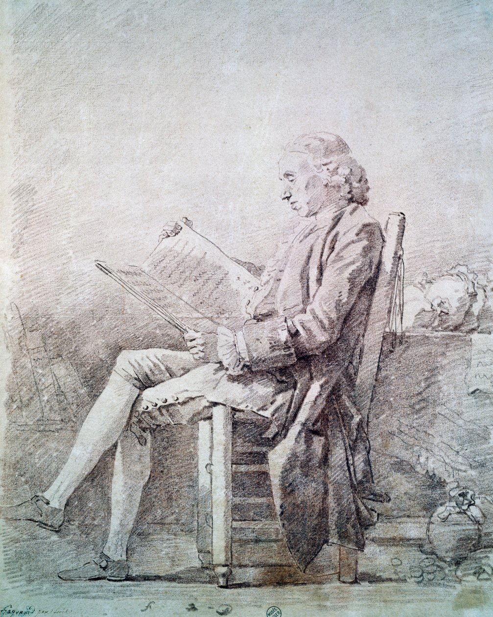 Portrait of Abbot of Saint Non by Jean Honore Fragonard