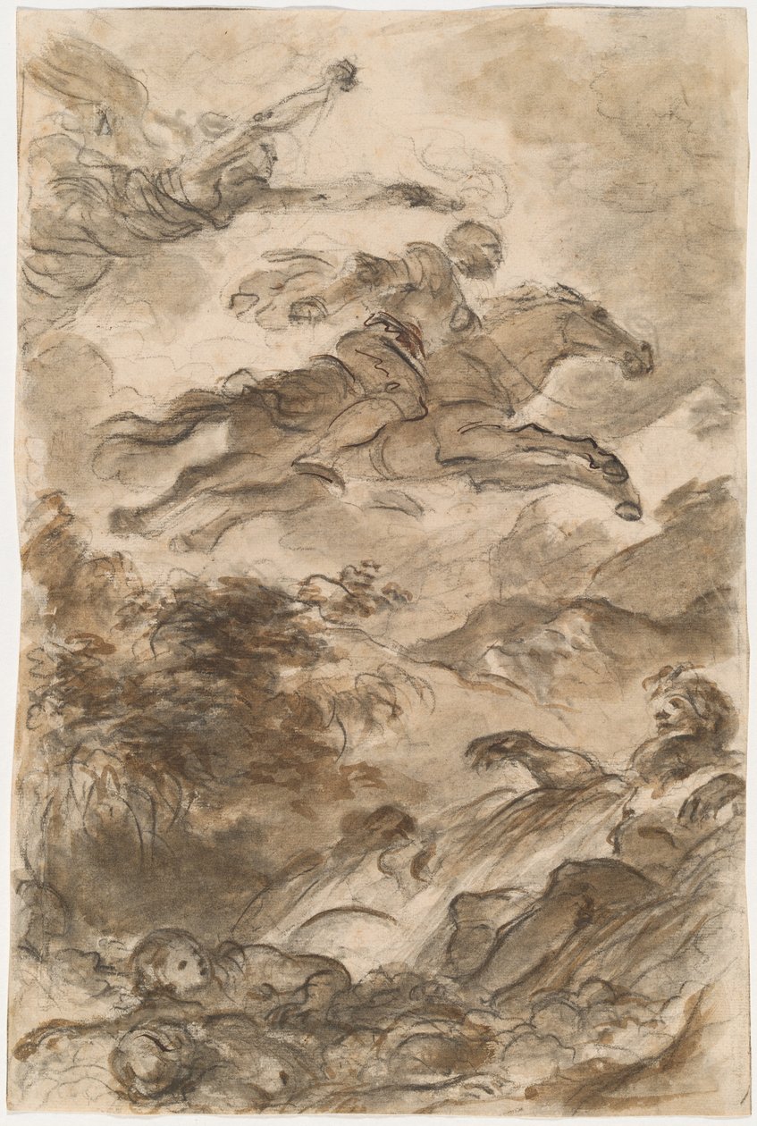 Rinaldo, Astride Baiardo, Flies Off in Pursuit of Angelica by Jean Honore Fragonard