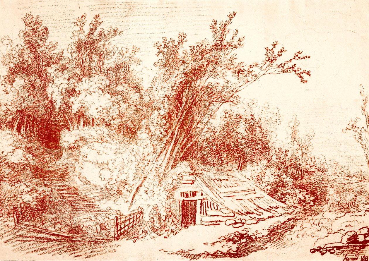 Sheepfold by Jean Honore Fragonard