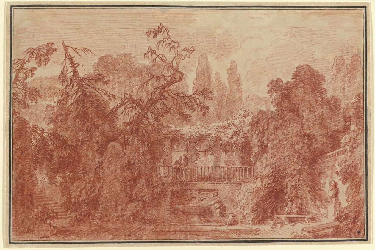 Terrace and Garden of an Italian Villa by Jean Honore Fragonard