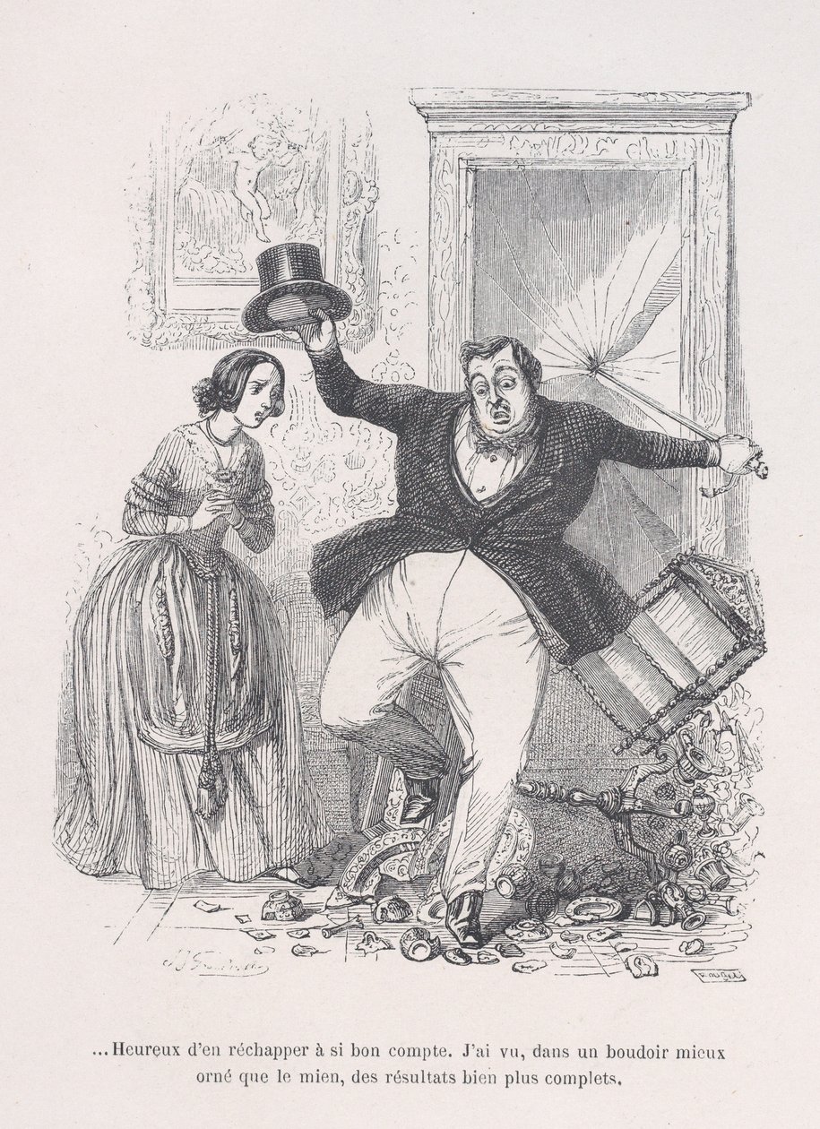 ...Happy to get away with it so cheaply. from the Little Miseries of Human Life by Jean Ignace Isidore Gérard