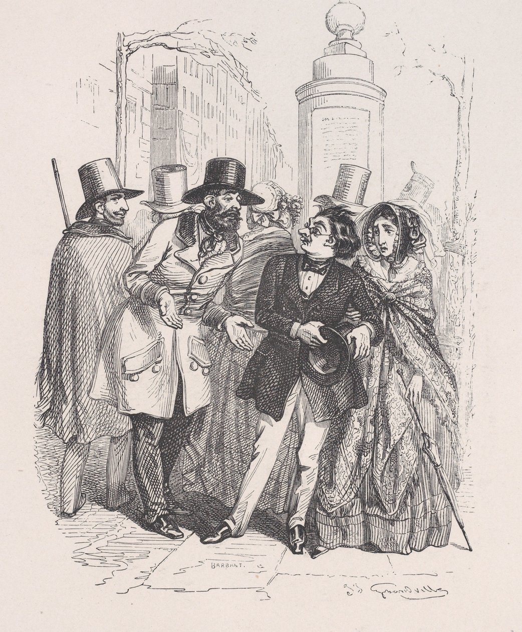 One would be able to blame you for three years if you dropped their hat. from the Little M..., 1843 by Jean Ignace Isidore Gérard