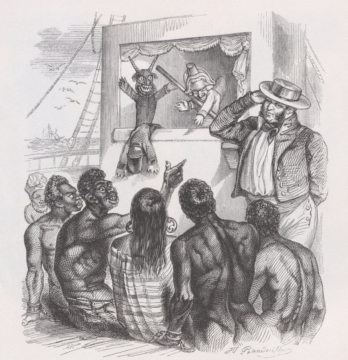 The Black and the Puppets from The Complete Works of Béranger by Jean Ignace Isidore Gérard