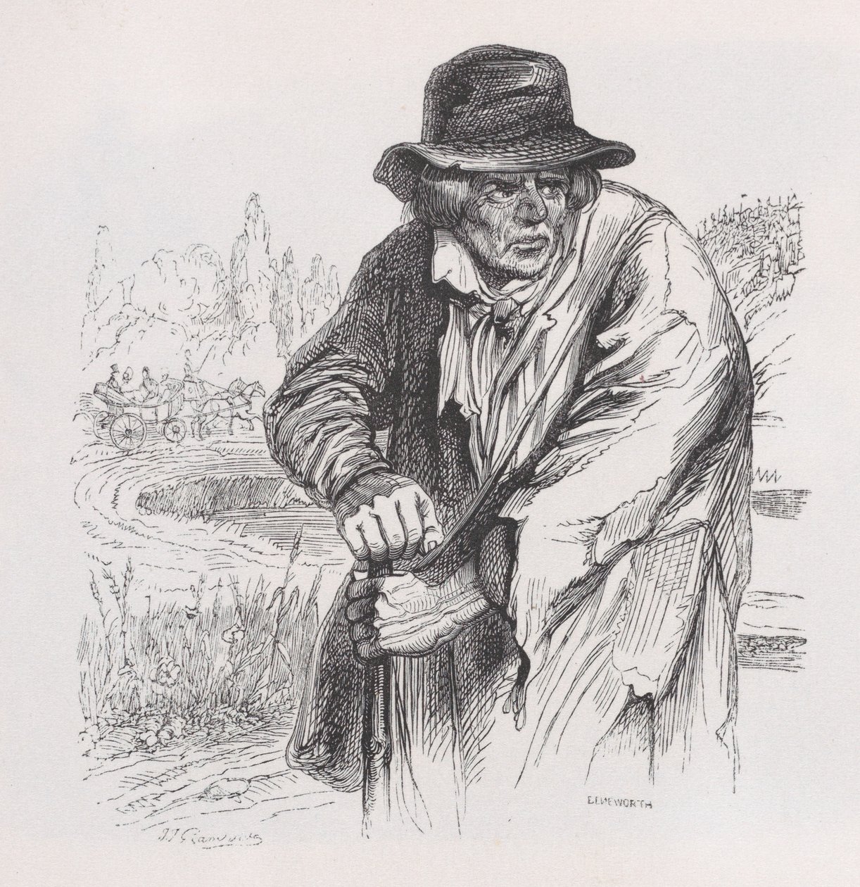 The Old Vagabond from The Complete Works of Béranger by Jean Ignace Isidore Gérard