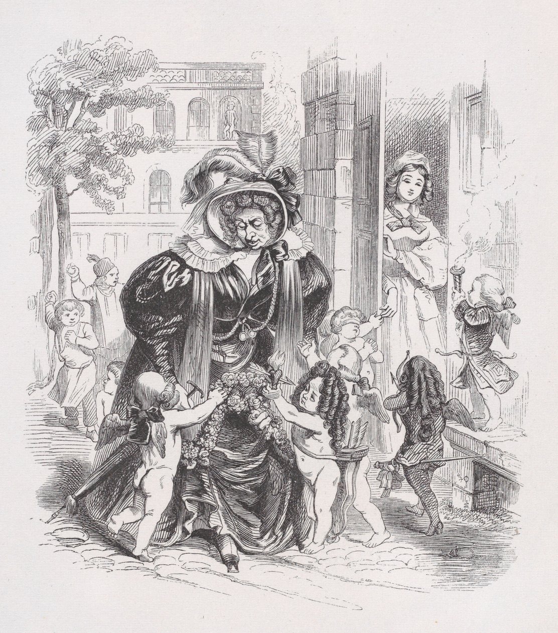 The Poor Putti from The Complete Works of Béranger, 1836 by Jean Ignace Isidore Gérard