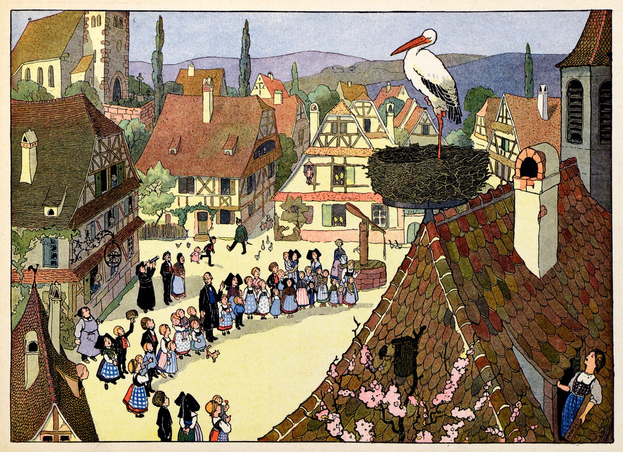 My Village, Those Who Do Not Forget: The Arrival of the Stork by Jean Jacques (1873 1951) Waltz