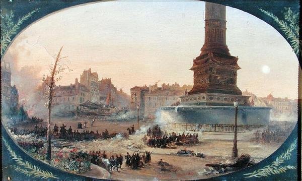 View of the Place de la Bastille and the Barricade at Faubourg Saint-Antoine, 25th June 1848 by Jean Jacques Champin