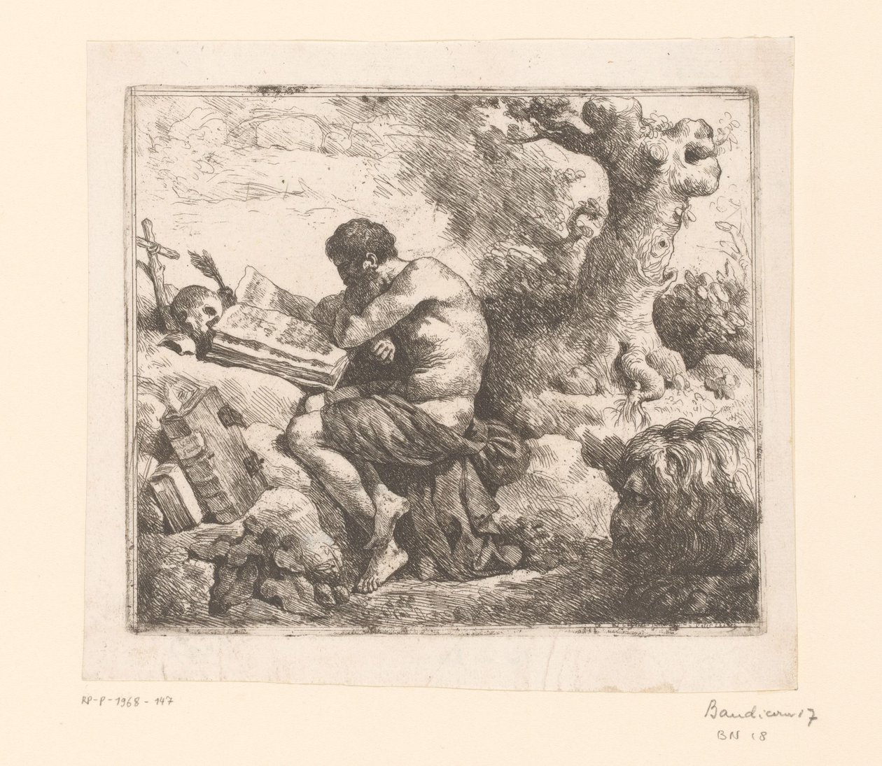 Jerome and the lion by Jean Jacques II Lagrenee