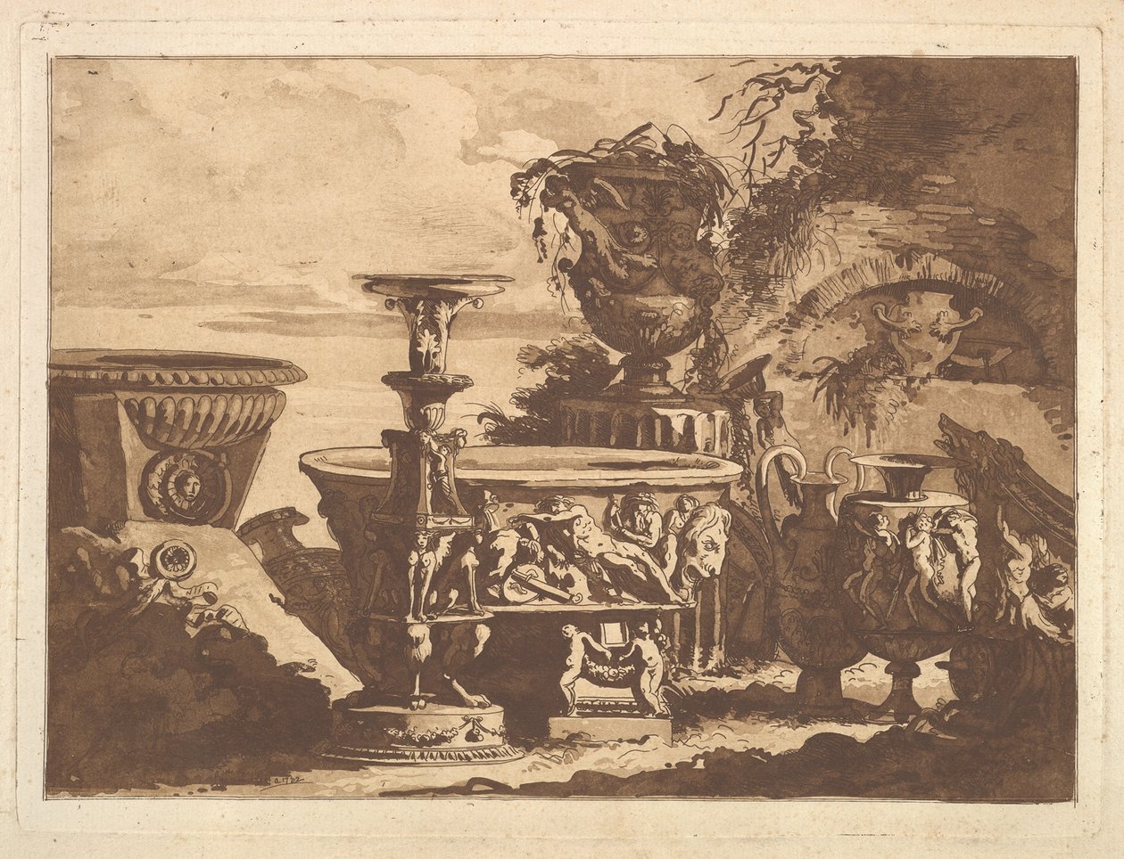 Composition with the Medici Vase, from Recueil de Compositions par Lagrenée Le Jeune Collection by Jean Jacques Lagrenee