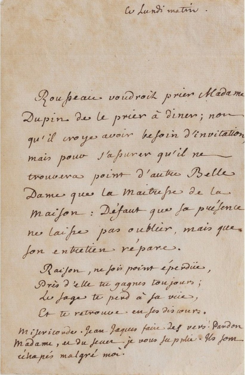 Correspondence of Jean-Jacques Rousseau and Louise Dupin (circa 1754) by Jean Jacques Rousseau