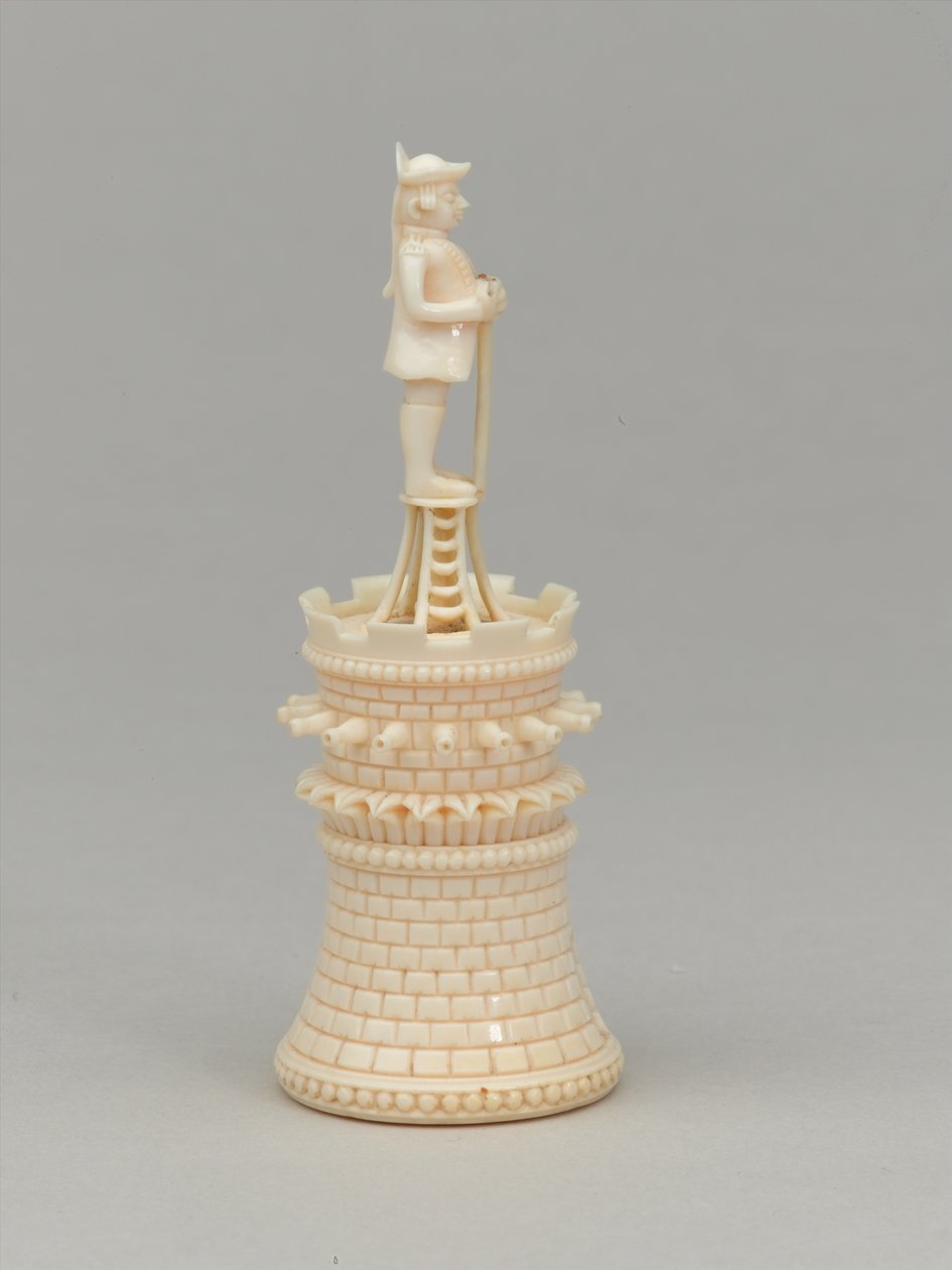White Rook, Chess Piece, India by Jean Jacques Scherrer