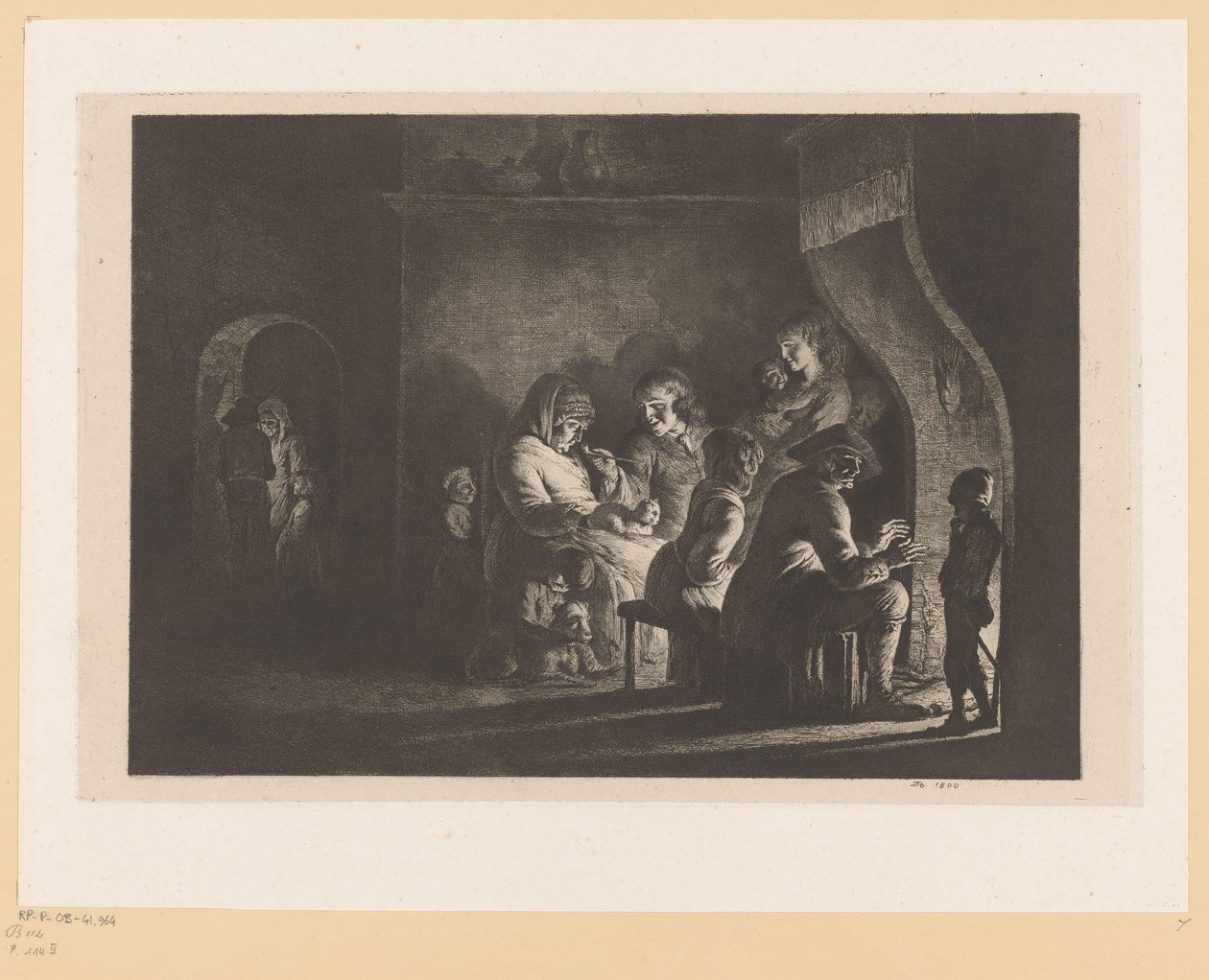 Peasant Family Around a Fireplace by Jean Jacques de Boissieu