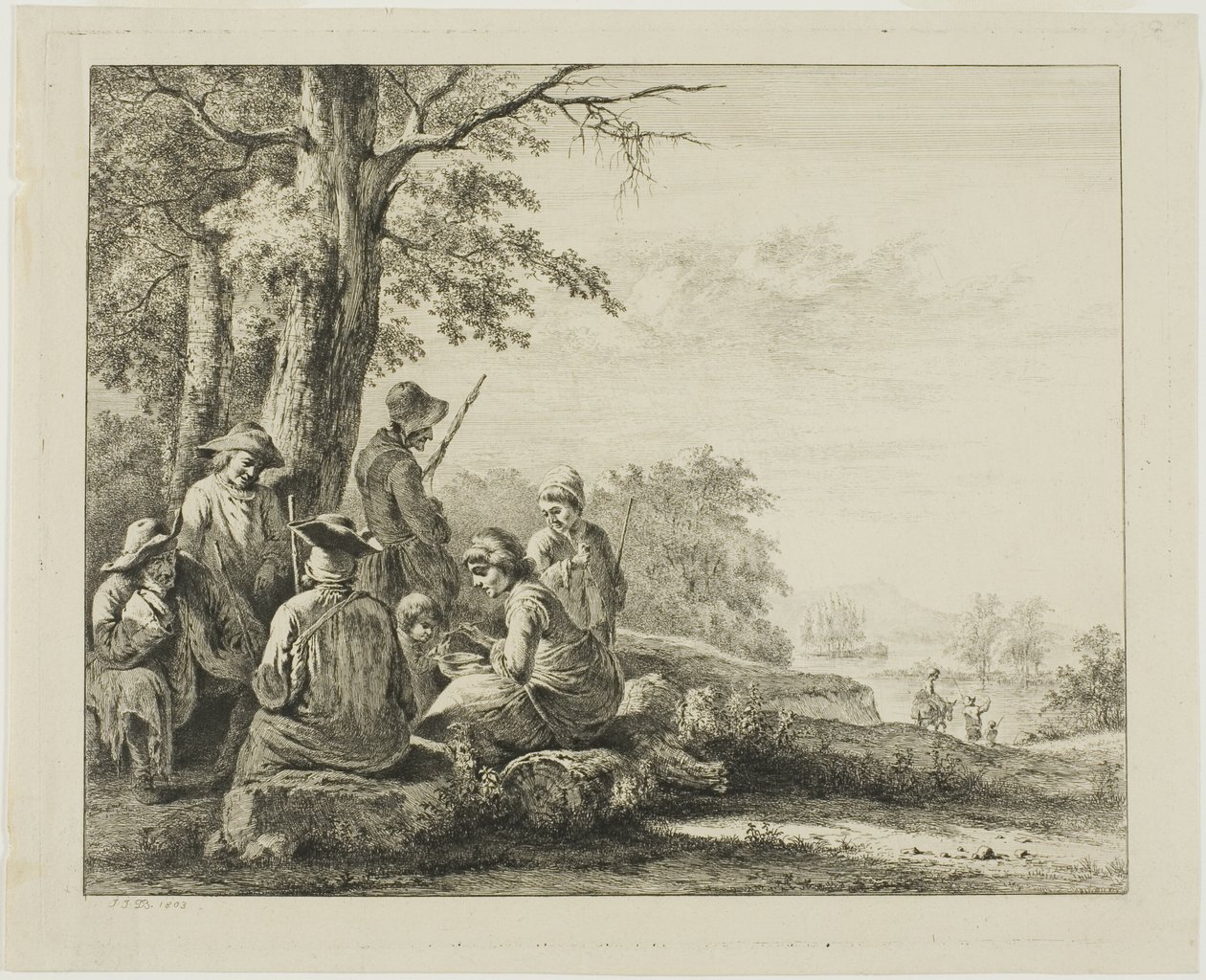 Family Scene in Landscape by Jean-Jacques de Boissieu