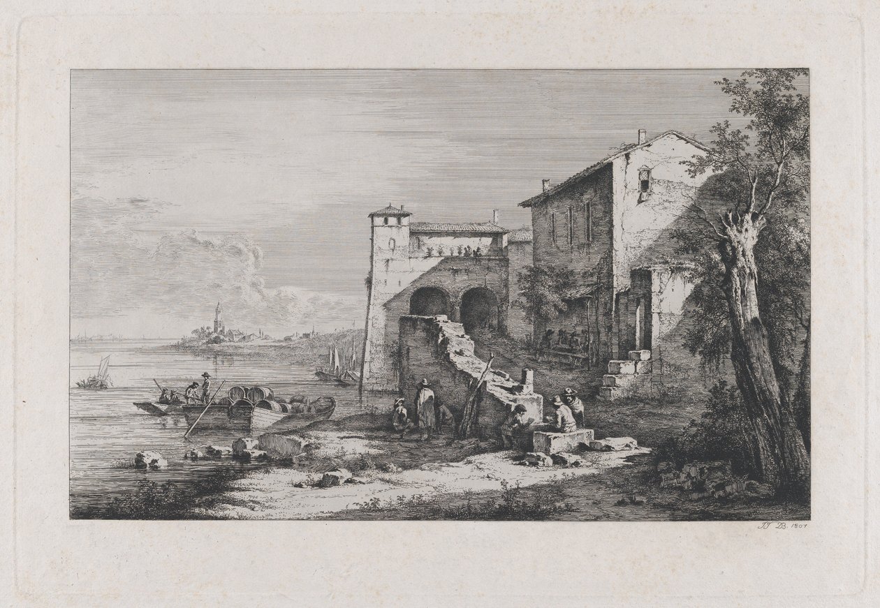 View of Old Customs House in Rome by Jean Jacques de Boissieu