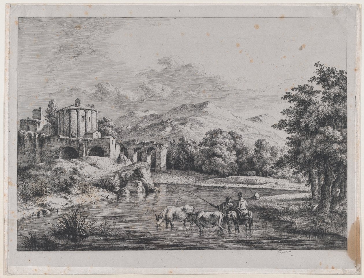 View of the Temple of Vesta, 1774 by Jean Jacques de Boissieu