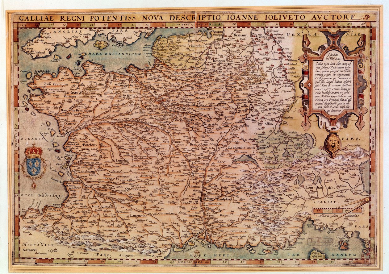 Geographic Map of France by Jean Jolivet (16th Century) by Jean Jolivet
