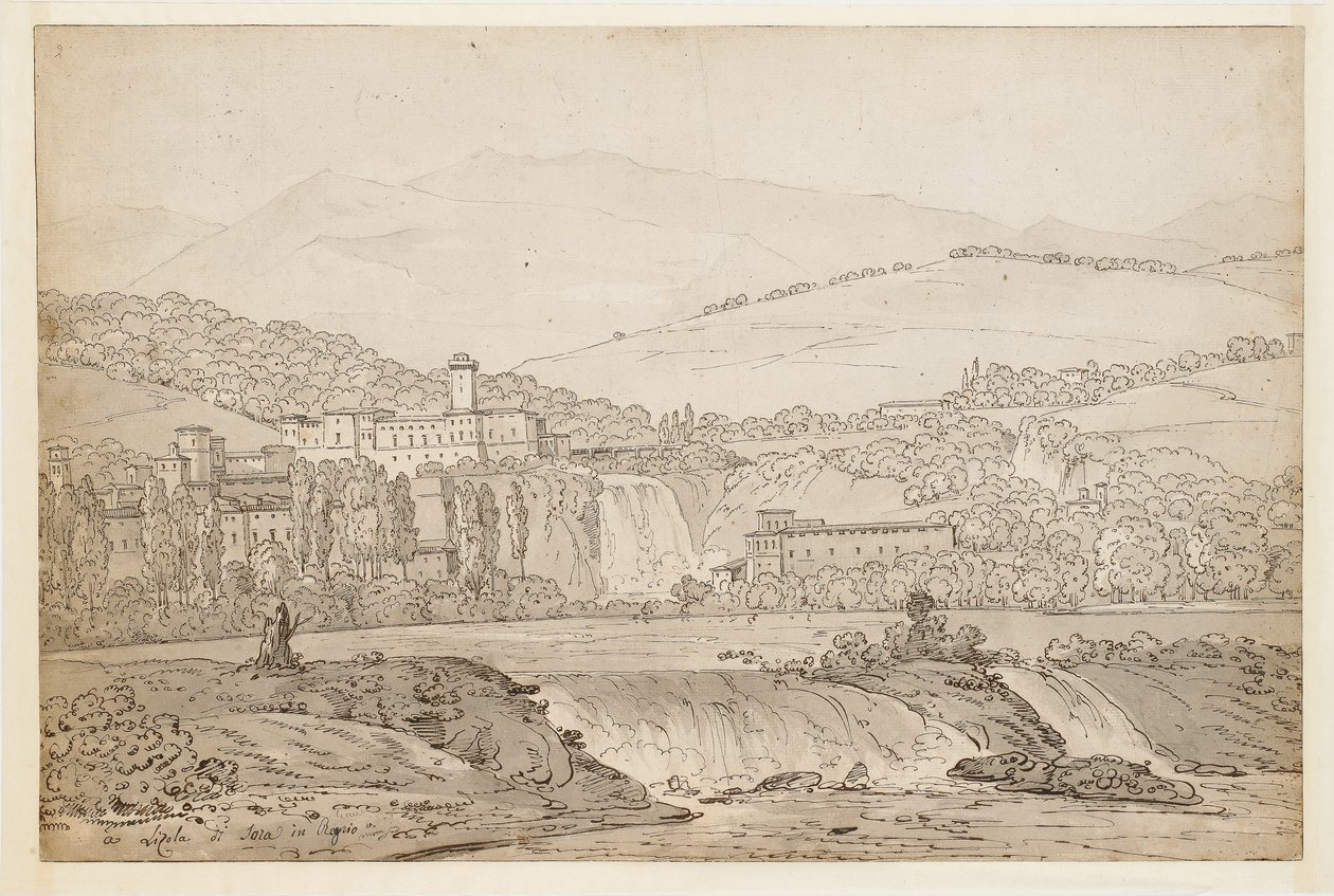 View of Isola di Sora, near Naples by Jean Joseph Bidault