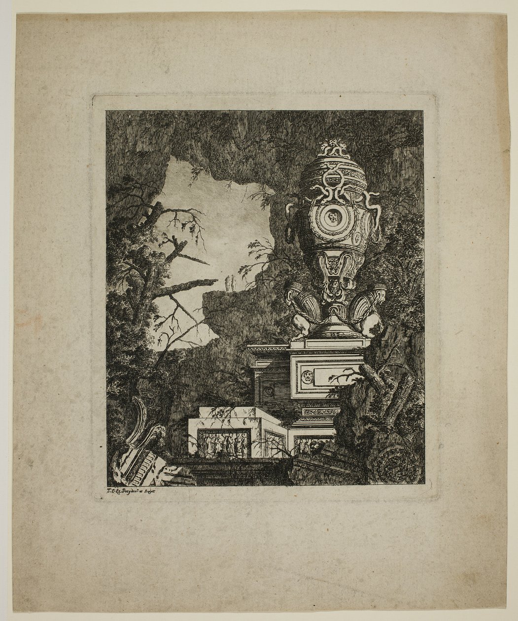 Antique Ruined Statuary by Jean Laurent Legeay